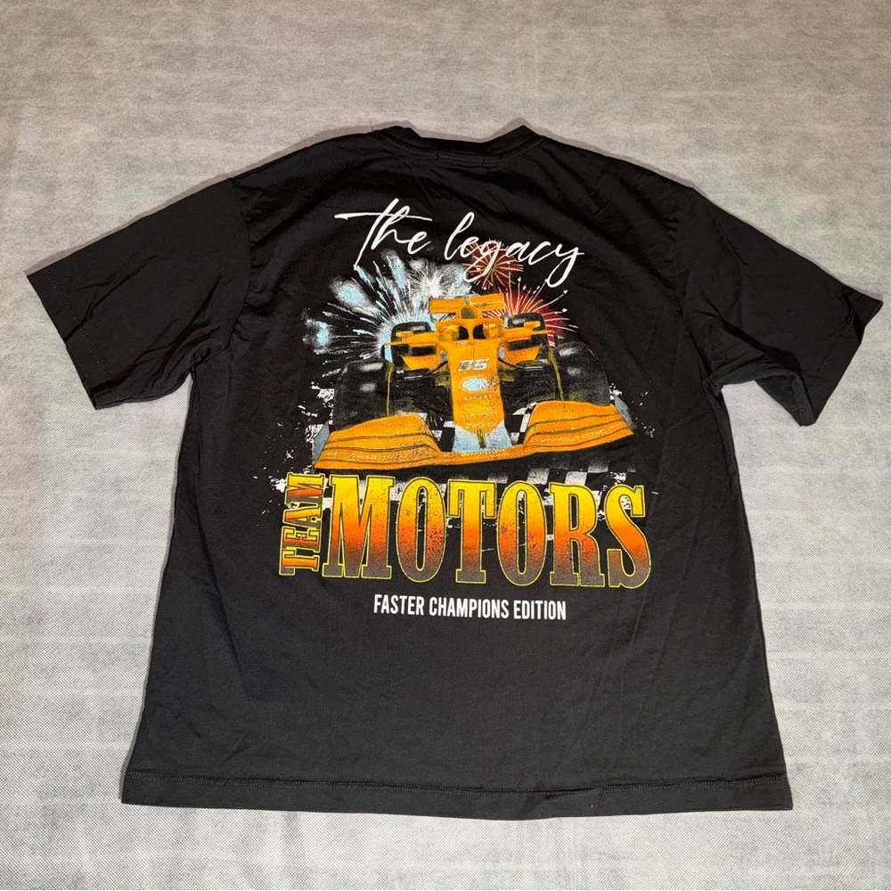 Alcott Original Brand Black Graphic T-Shirt Men’s Large Team Motors.